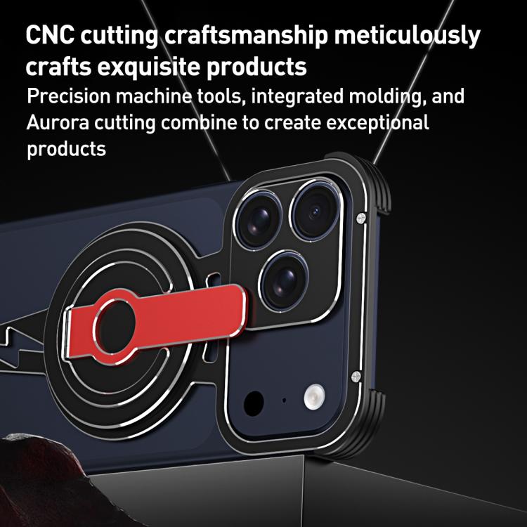 For iPhone 17 Pro Hollow Borderless Magnetic MagSafe Aluminum Alloy Phone Case
