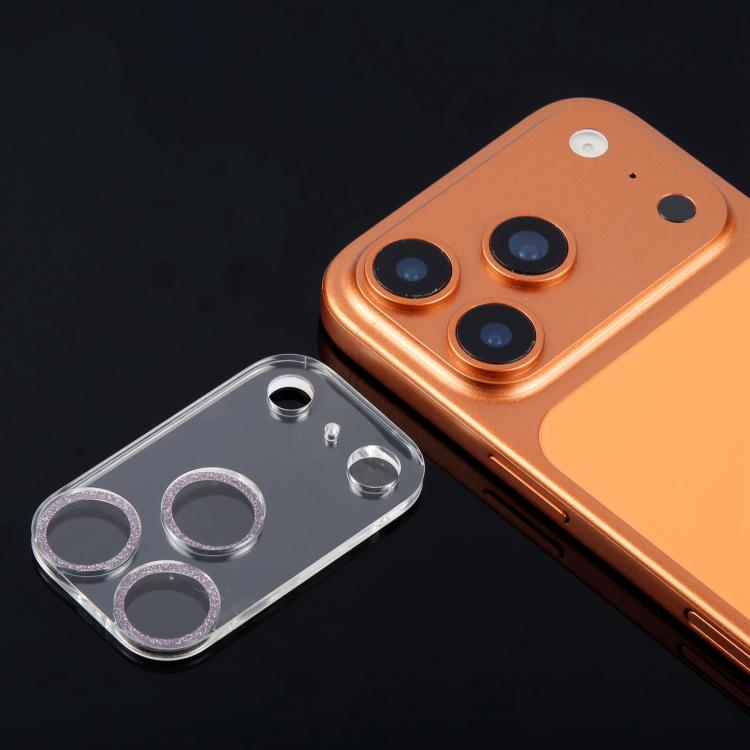 For iPhone 17 Pro Glitter Ring Tempered Glass Camera Lens Film