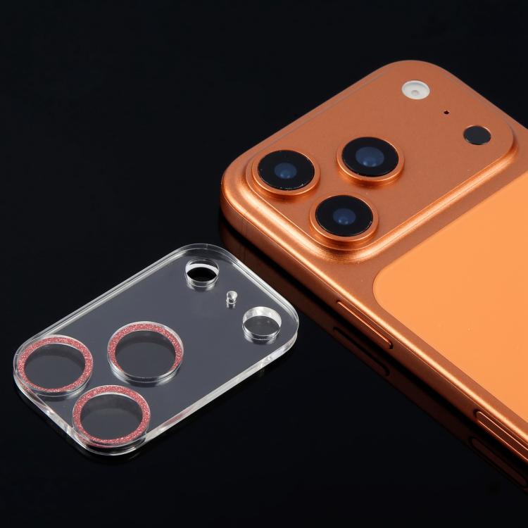 For iPhone 17 Pro Glitter Ring Tempered Glass Camera Lens Film