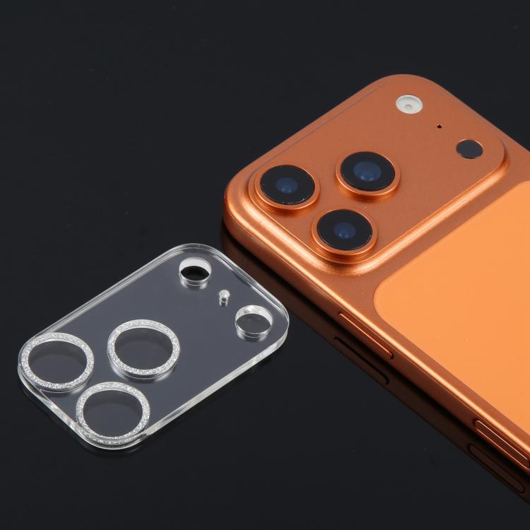 For iPhone 17 Pro Glitter Ring Tempered Glass Camera Lens Film