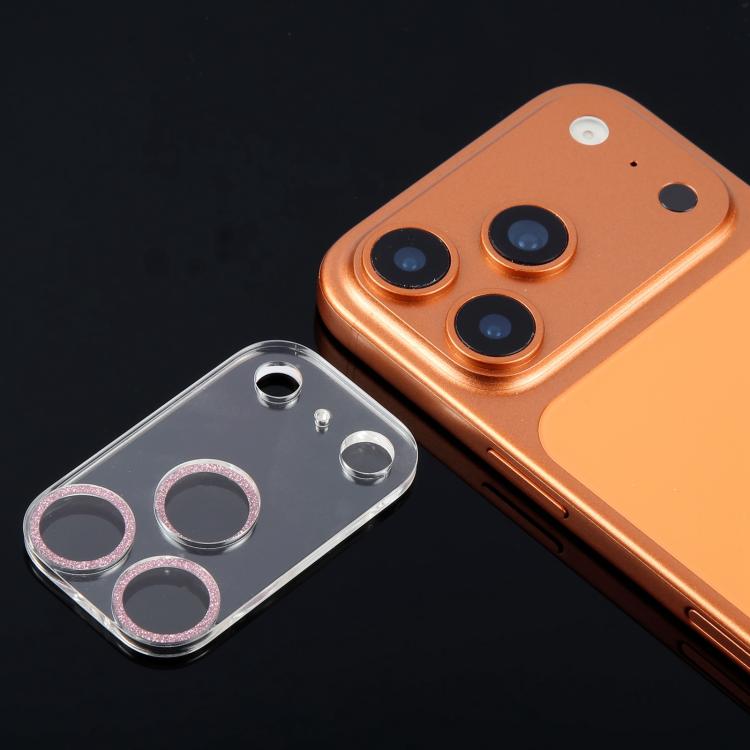 For iPhone 17 Pro Glitter Ring Tempered Glass Camera Lens Film