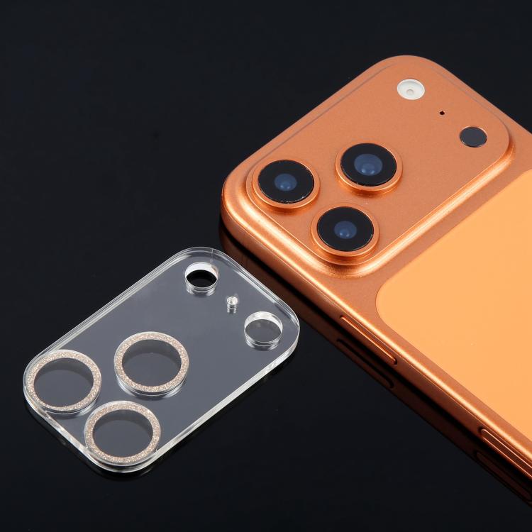 For iPhone 17 Pro Glitter Ring Tempered Glass Camera Lens Film