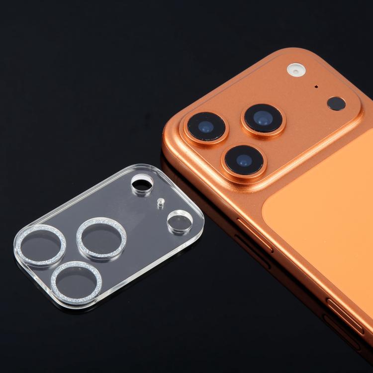 For iPhone 17 Pro Glitter Ring Tempered Glass Camera Lens Film