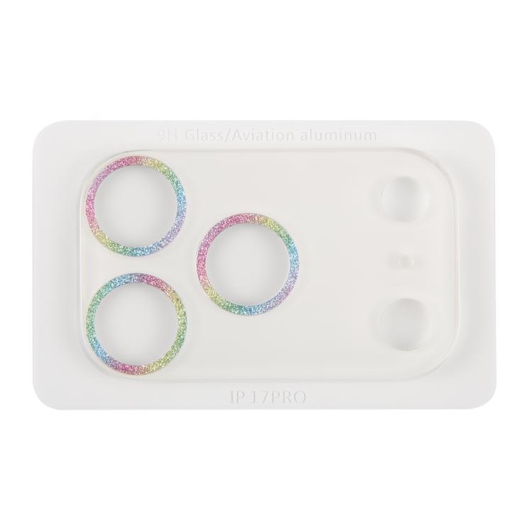 For iPhone 17 Pro Glitter Ring Tempered Glass Camera Lens Film