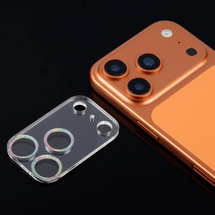 For iPhone 17 Pro Glitter Ring Tempered Glass Camera Lens Film