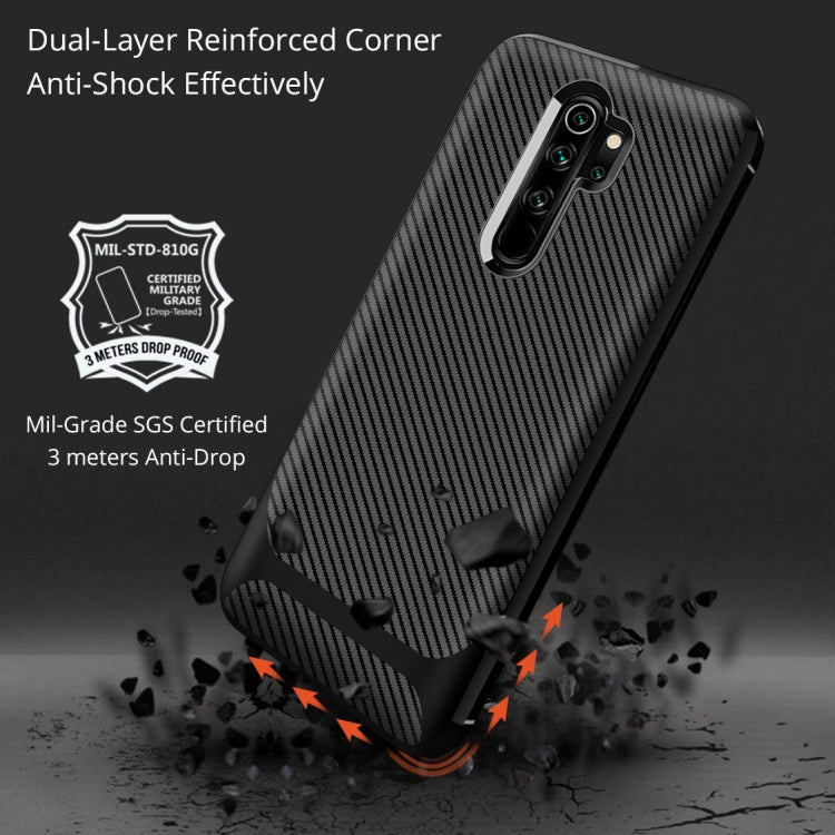 For Xiaomi Redmi 9 Carbon Fiber Texture Shockproof TPU Protective Case