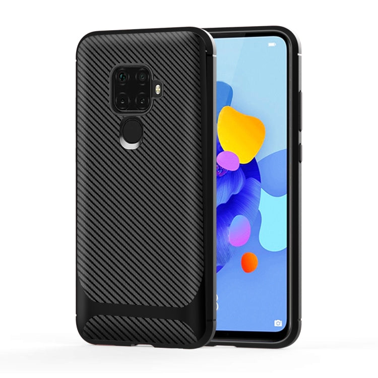 For Xiaomi Redmi 10X 4G / Note 9 Carbon Fiber Texture Shockproof TPU Protective Case