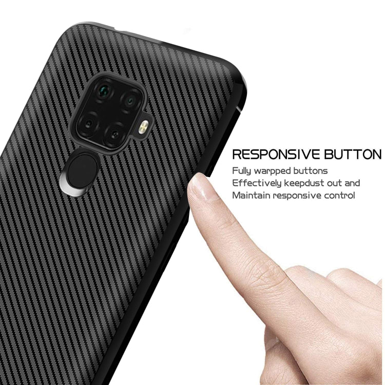 For Xiaomi Redmi 10X 4G / Note 9 Carbon Fiber Texture Shockproof TPU Protective Case