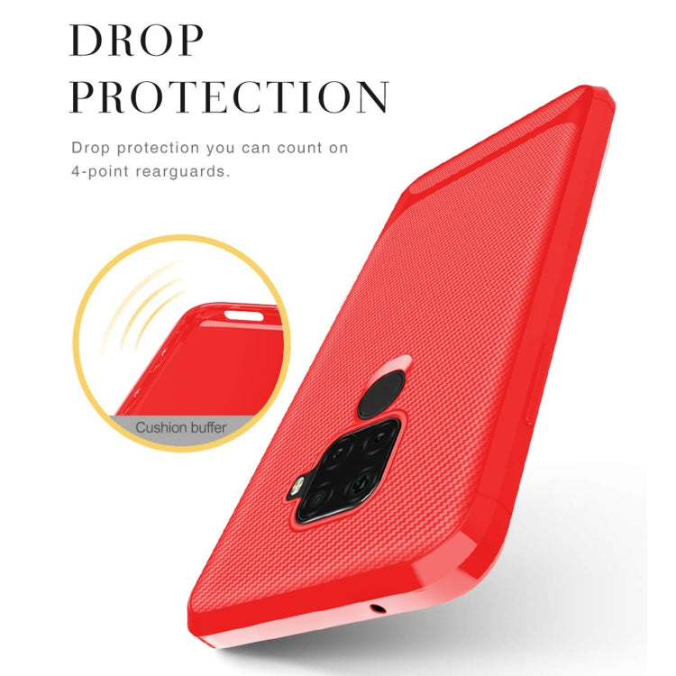 For Xiaomi Redmi 10X 4G / Note 9 Carbon Fiber Texture Shockproof TPU Protective Case