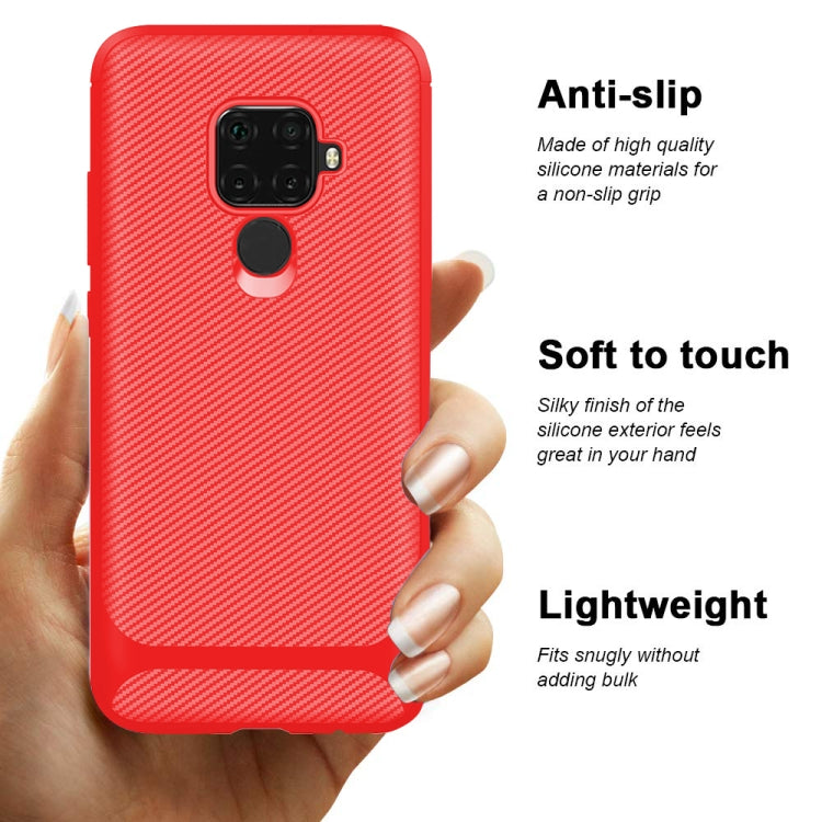 For Xiaomi Redmi 10X 4G / Note 9 Carbon Fiber Texture Shockproof TPU Protective Case