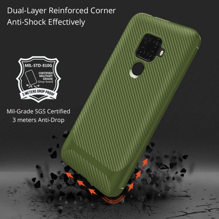 For Xiaomi Redmi 10X 4G / Note 9 Carbon Fiber Texture Shockproof TPU Protective Case