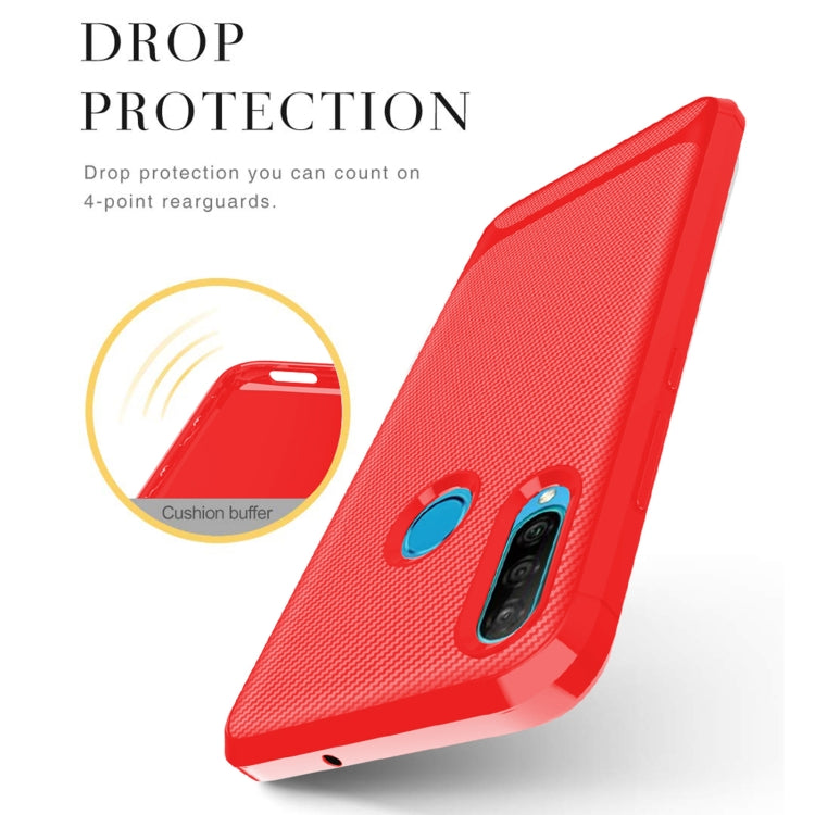 For Huawei Y6P 2020 Carbon Fiber Texture Shockproof TPU Protective Case
