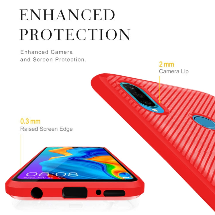 For Huawei Y6P 2020 Carbon Fiber Texture Shockproof TPU Protective Case