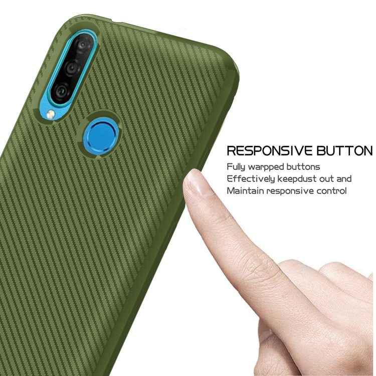 For Huawei Y6P 2020 Carbon Fiber Texture Shockproof TPU Protective Case