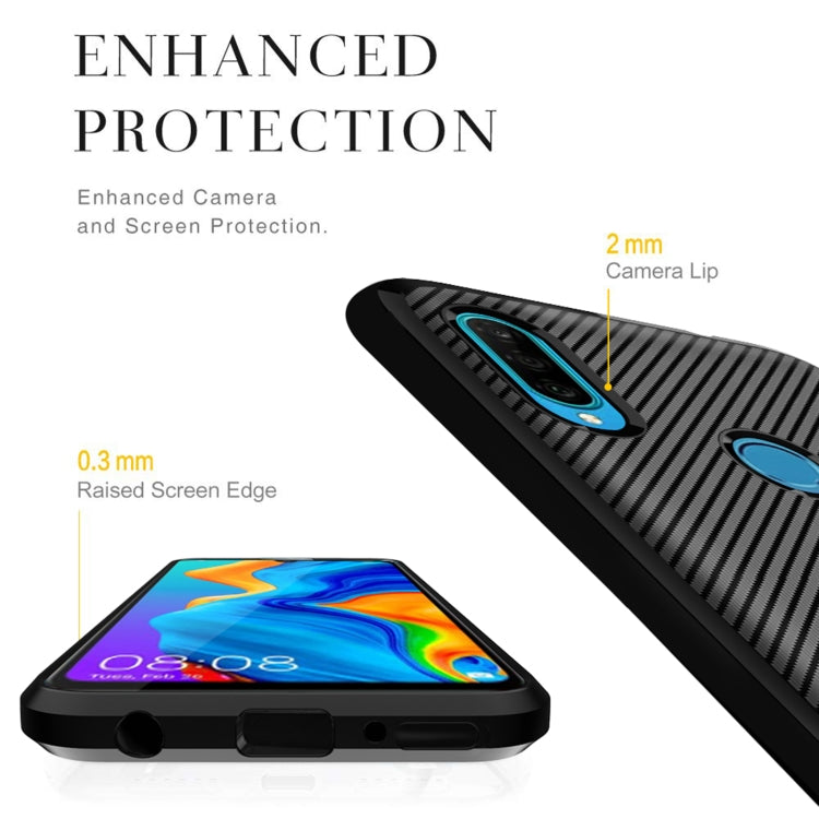 For Huawei Y7P 2020 / P40 Lite E (Global Version) / Honor 9C (Global Version) Carbon Fiber Texture Shockproof TPU Protective Case