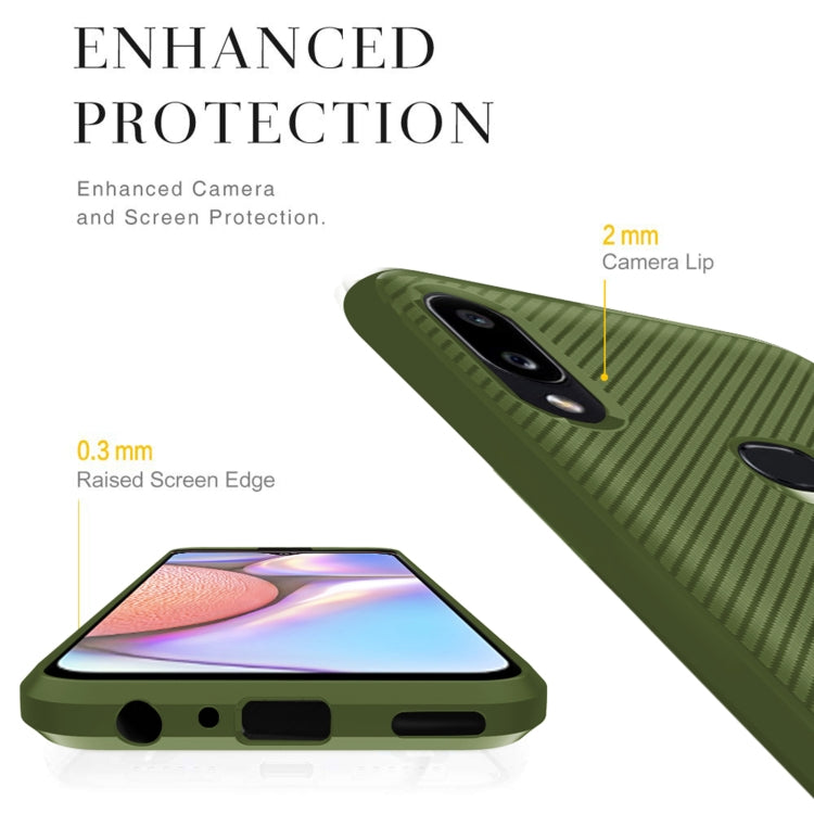 For Samsung Galaxy M01S Carbon Fiber Texture Shockproof TPU Protective Case