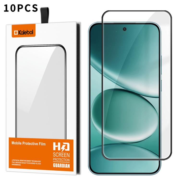 For Redmi Note 15 Pro 5G Global 163.6mm 10pcs Kalebol High-Aluminum Screen-Printed Full-Coverage Anti-Fingerprint Black-Bordered HD Tempered Glass Film