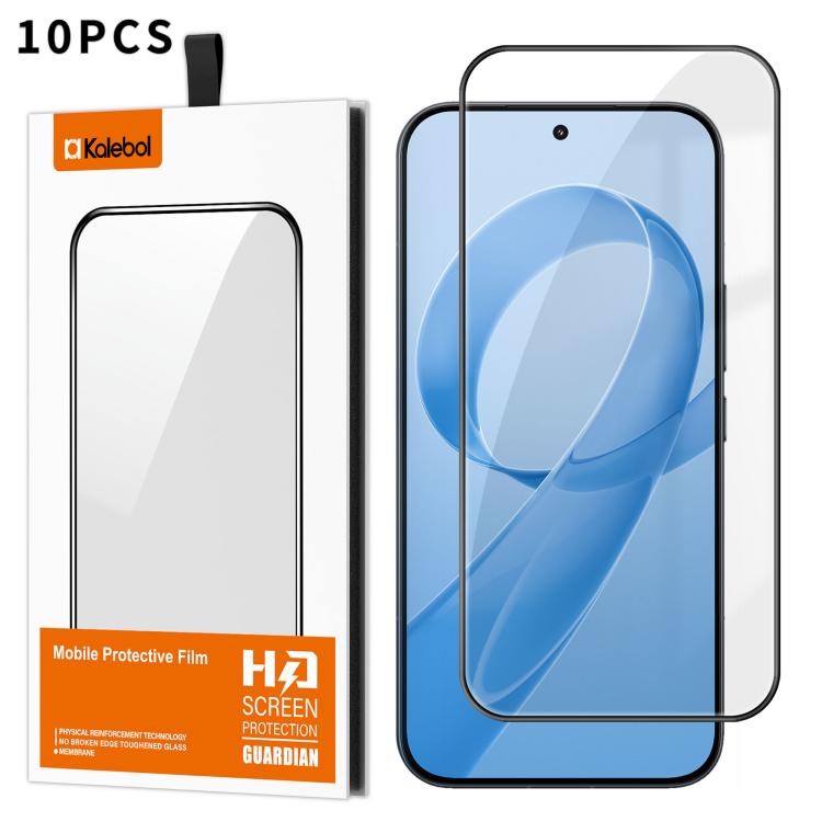 For Redmi K90 10pcs Kalebol High-Aluminum Screen-Printed Full-Coverage Anti-Fingerprint Black-Bordered HD Tempered Glass Film