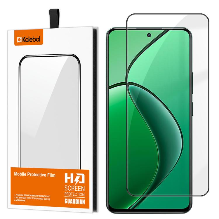 For Realme 13 4G Kalebol High-Aluminum Screen-Printed Full-Coverage Anti-Fingerprint Black-Bordered HD Tempered Glass Film