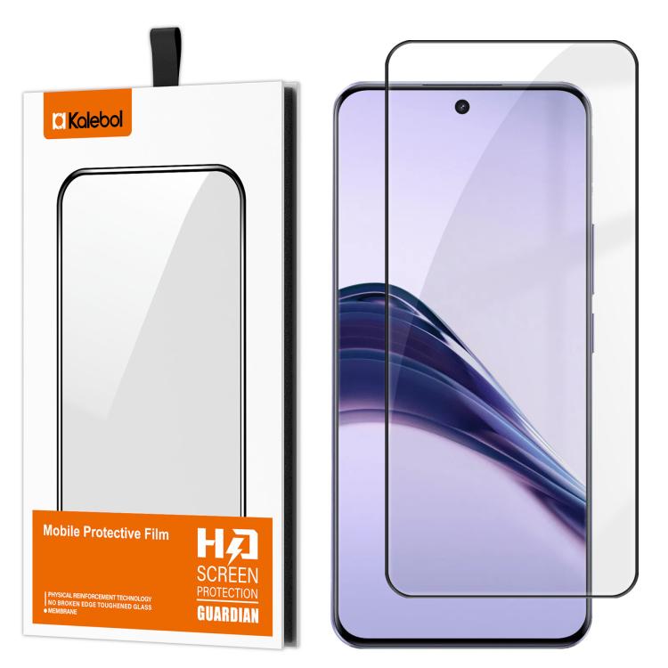 For Realme 13 Pro Kalebol High-Aluminum Screen-Printed Full-Coverage Anti-Fingerprint Black-Bordered HD Tempered Glass Film