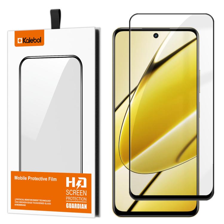 For Realme 11 5G Kalebol High-Aluminum Screen-Printed Full-Coverage Anti-Fingerprint Black-Bordered HD Tempered Glass Film