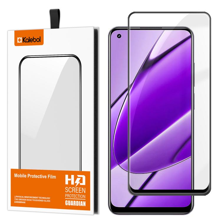 For Realme 11 4G Kalebol High-Aluminum Screen-Printed Full-Coverage Anti-Fingerprint Black-Bordered HD Tempered Glass Film
