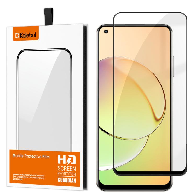 For Realme 10 4G Kalebol High-Aluminum Screen-Printed Full-Coverage Anti-Fingerprint Black-Bordered HD Tempered Glass Film