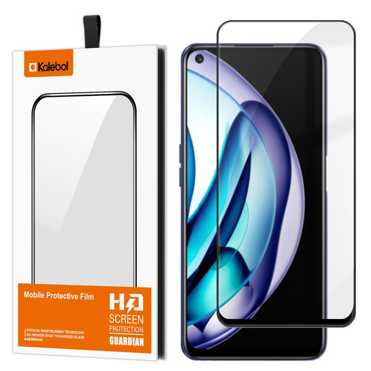 For Realme 9 5G Speed Kalebol High-Aluminum Screen-Printed Full-Coverage Anti-Fingerprint Black-Bordered HD Tempered Glass Film