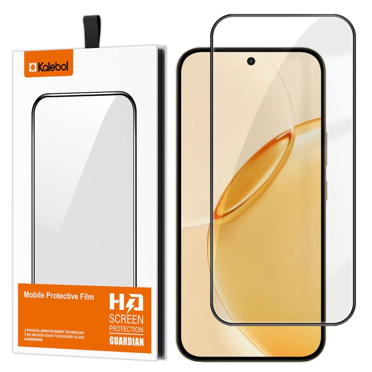 For Realme 16 Pro 5G Kalebol High-Aluminum Screen-Printed Full-Coverage Anti-Fingerprint Black-Bordered HD Tempered Glass Film