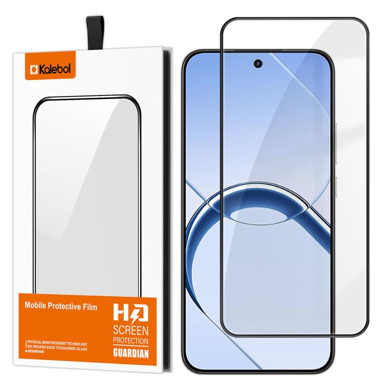 For Realme 16 5G Kalebol High-Aluminum Screen-Printed Full-Coverage Anti-Fingerprint Black-Bordered HD Tempered Glass Film