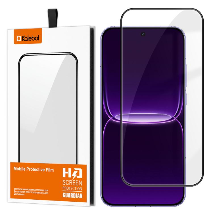For Realme Neo8 5G Kalebol High-Aluminum Screen-Printed Full-Coverage Anti-Fingerprint Black-Bordered HD Tempered Glass Film