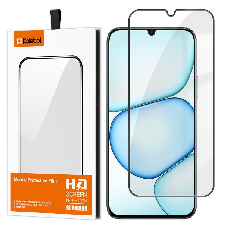 For Realme C100 5G Kalebol High-Aluminum Screen-Printed Full-Coverage Anti-Fingerprint Black-Bordered HD Tempered Glass Film