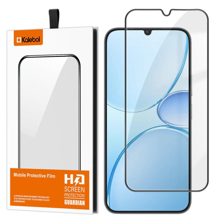For Realme Narzo 100 Lite 5G Kalebol High-Aluminum Screen-Printed Full-Coverage Anti-Fingerprint Black-Bordered HD Tempered Glass Film