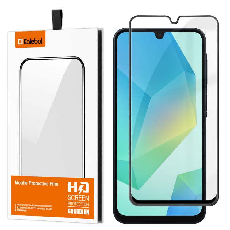 For Samsung Galaxy A16 4G / 5G Kalebol High-Aluminum Screen-Printed Full-Coverage Anti-Fingerprint Black-Bordered HD Tempered Glass Film