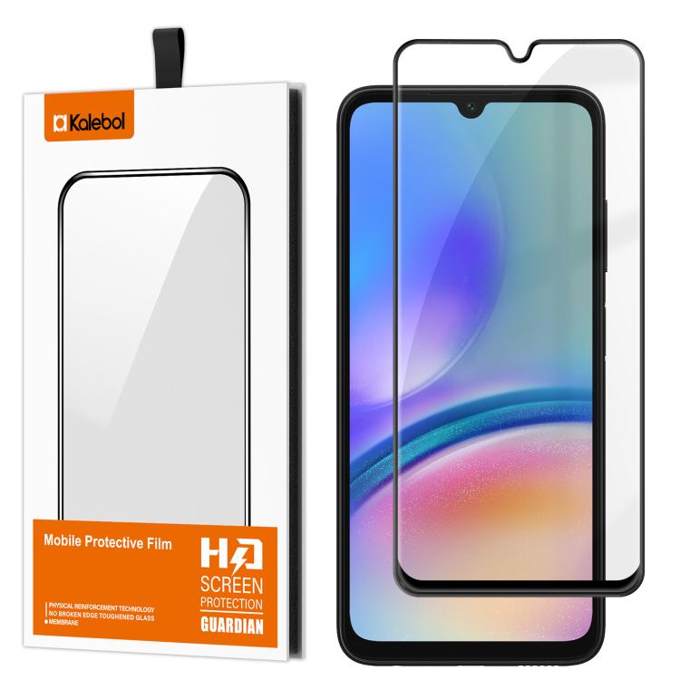 For Samsung Galaxy A05s Kalebol High-Aluminum Screen-Printed Full-Coverage Anti-Fingerprint Black-Bordered HD Tempered Glass Film