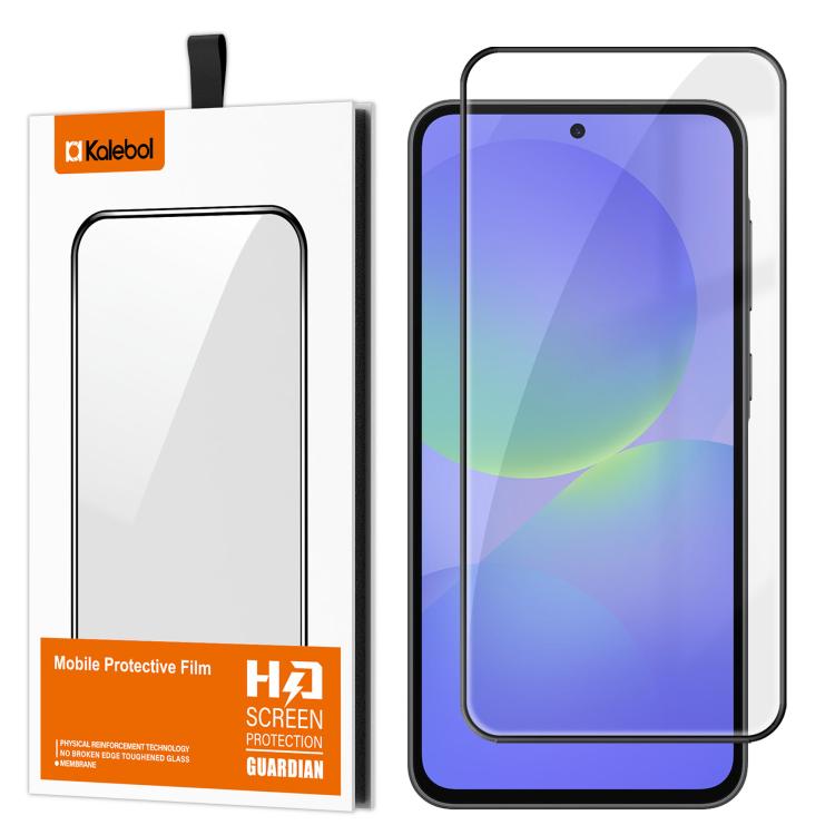 For Samsung Galaxy A37 5G Kalebol High-Aluminum Screen-Printed Full-Coverage Anti-Fingerprint Black-Bordered HD Tempered Glass Film