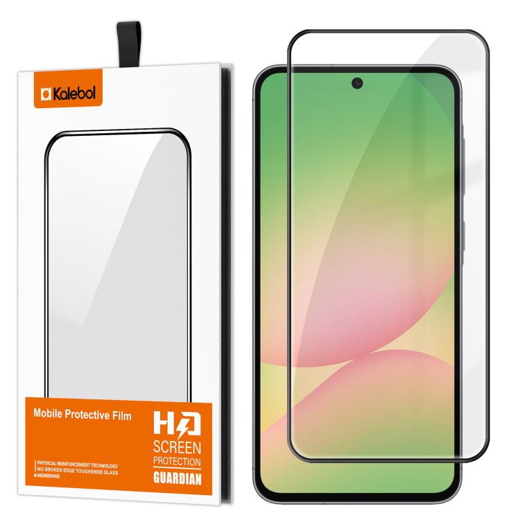 For Samsung Galaxy A57 5G Kalebol High-Aluminum Screen-Printed Full-Coverage Anti-Fingerprint Black-Bordered HD Tempered Glass Film