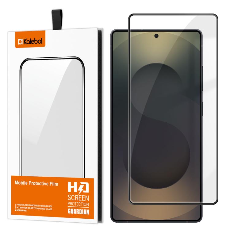 For Samsung Galaxy S25 Ultra 5G Kalebol High-Aluminum Screen-Printed Full-Coverage Anti-Fingerprint Black-Bordered HD Tempered Glass Film