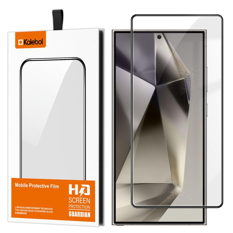 For Samsung Galaxy S24 Ultra 5G Kalebol High-Aluminum Screen-Printed Full-Coverage Anti-Fingerprint Black-Bordered HD Tempered Glass Film