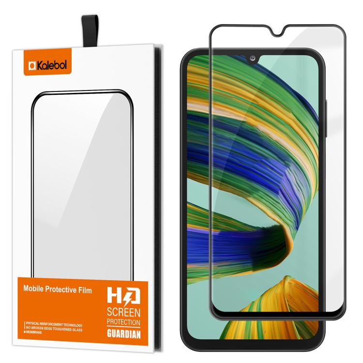 For Samsung Galaxy F15 5G Kalebol High-Aluminum Screen-Printed Full-Coverage Anti-Fingerprint Black-Bordered HD Tempered Glass Film