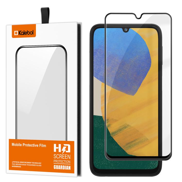For Samsung Galaxy F34 5G Kalebol High-Aluminum Screen-Printed Full-Coverage Anti-Fingerprint Black-Bordered HD Tempered Glass Film