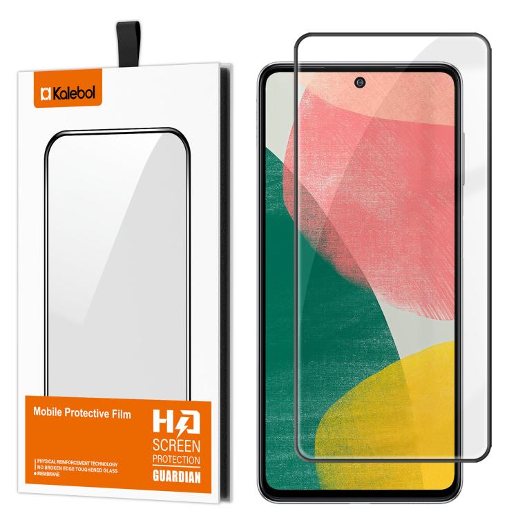 For Samsung Galaxy F54 5G Kalebol High-Aluminum Screen-Printed Full-Coverage Anti-Fingerprint Black-Bordered HD Tempered Glass Film
