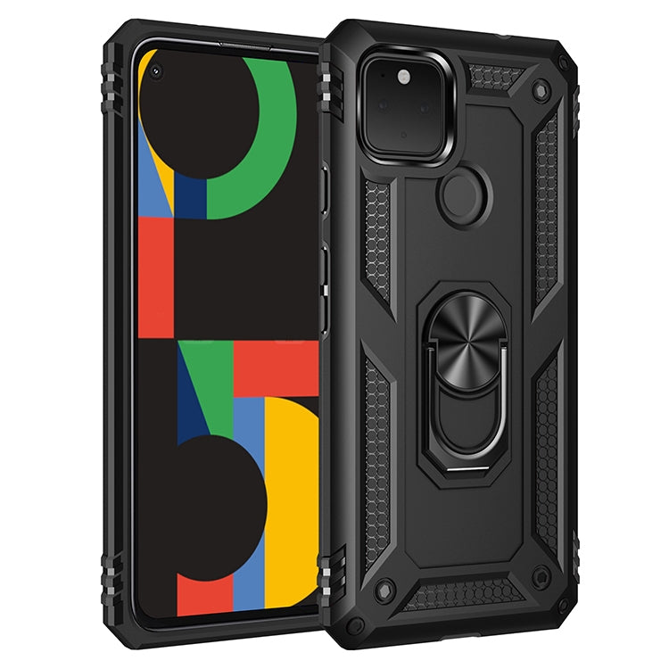 For Google Pixel 5 XL Shockproof TPU + PC Protective Case with 360 Degree Rotating Holder