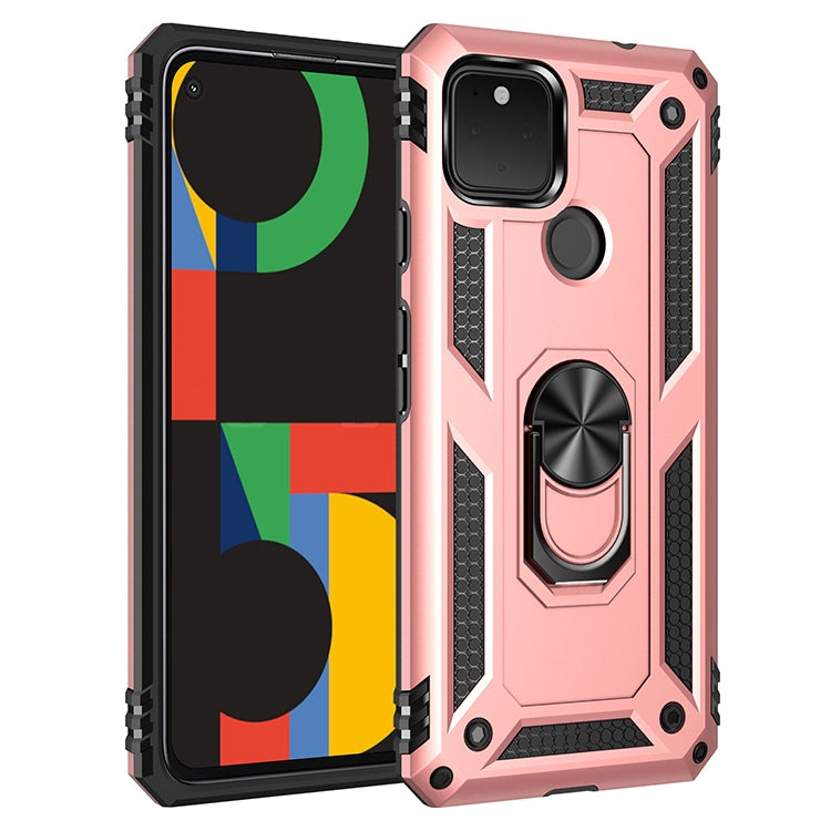 For Google Pixel 5 XL Shockproof TPU + PC Protective Case with 360 Degree Rotating Holder