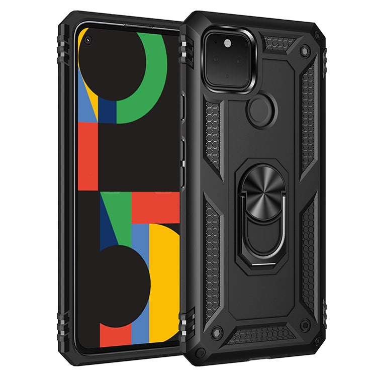 For Google Pixel 5 Shockproof TPU + PC Protective Case with 360 Degree Rotating Holder