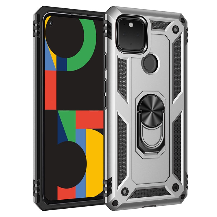 For Google Pixel 5 Shockproof TPU + PC Protective Case with 360 Degree Rotating Holder