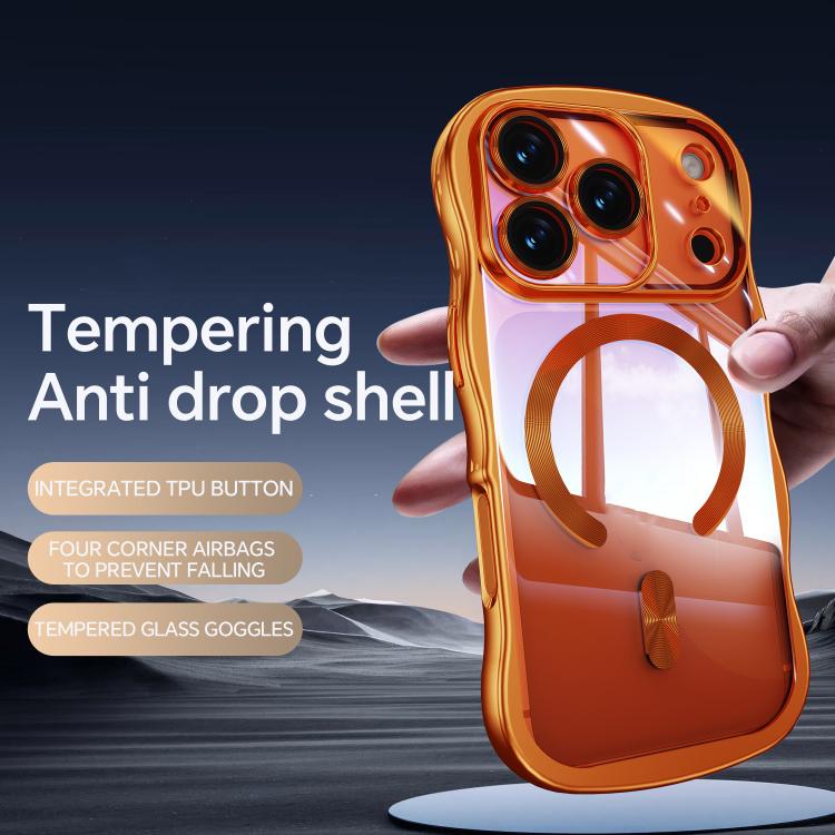 For iPhone 17 Pro Max Big Wave Electroplating MagSafe Magnetic Phone Case
