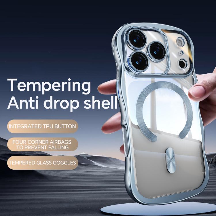 For iPhone 17 Pro Max Big Wave Electroplating MagSafe Magnetic Phone Case