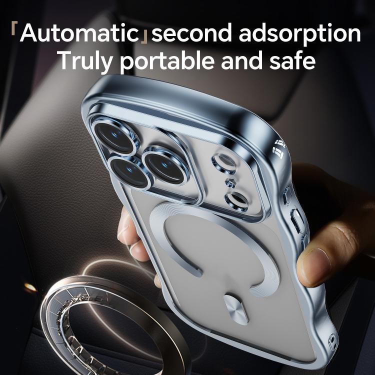 For iPhone 17 Pro Max Big Wave Electroplating MagSafe Magnetic Phone Case