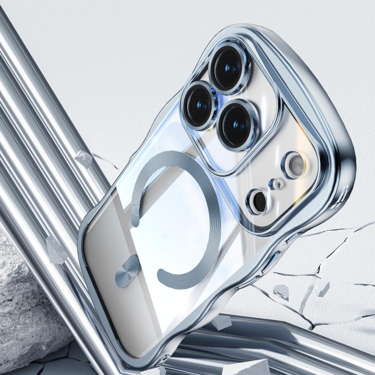 For iPhone 17 Pro Max Big Wave Electroplating MagSafe Magnetic Phone Case